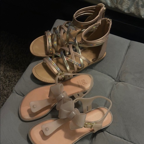 Mel Dreamed by Melissa  Strappy Sandals - Cream and Gold - Picture 2 of 11